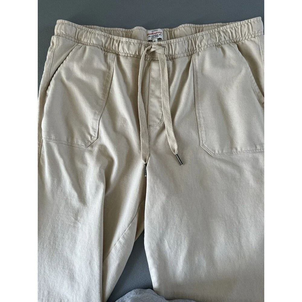 Weatherproof Vintage Men’s Cotton Stretch Jogger Pants Beige Khaki Size XL